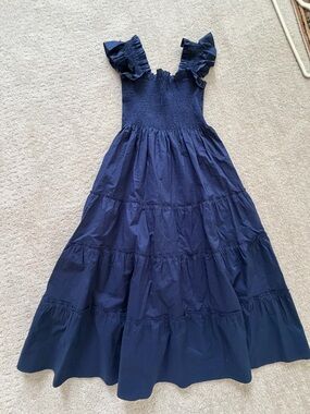 Hill House Navy poplin Ellie nap dress